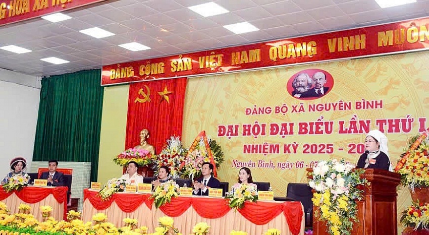 Đại tướng Trịnh Văn Quyết dự, chỉ đạo Đại hội Đảng bộ xã Nguyên Bình (Cao Bằng) lần thứ I, nhiệm kỳ 2025 – 2030