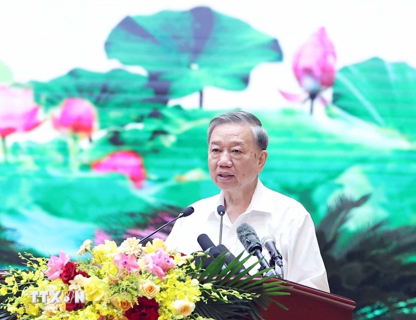 Tổng Bí thư Tô Lâm phát biểu. (Ảnh: TTXVN)