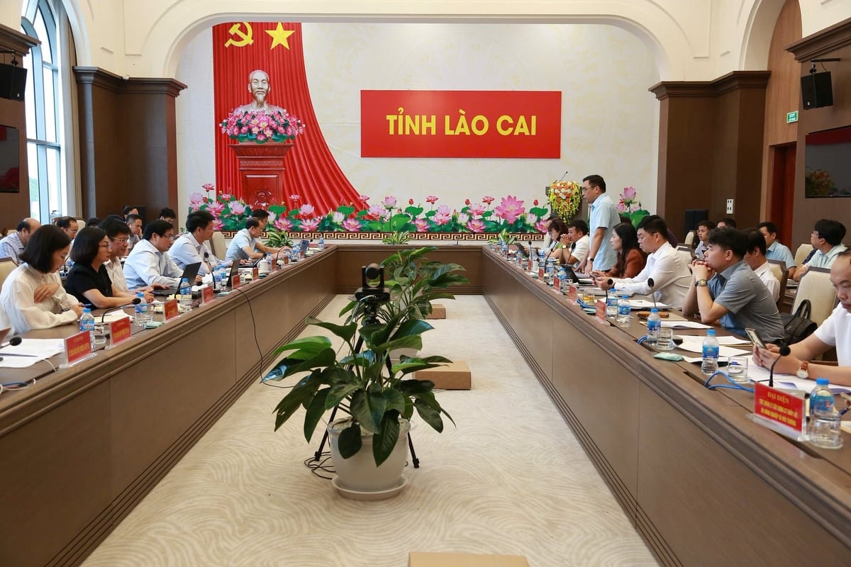 Đoàn công tác của Bộ NN-MT làm việc với UBND tỉnh Lào Cai. Ảnh: Thanh Ngà.