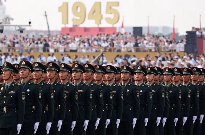   Quân nhân tham gia duyệt binh ở Trung Quốc. (Nguồn: Reuters)