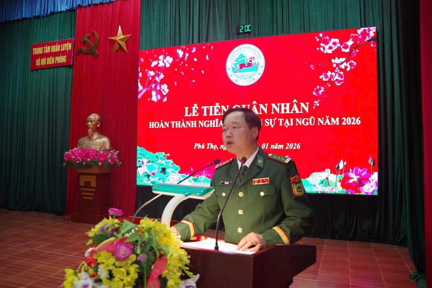 Trung tâm Huấn luyện Bộ đội Biên phòng tổ chức Lễ tiễn quân nhân hoàn thành nghĩa vụ quân sự xuất ngũ năm 2026