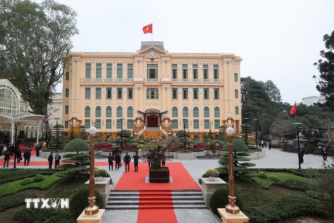   Trụ sở làm việc Cơ quan Chủ tịch nước tại số 2 Lê Thạch. (Ảnh: TTXVN)