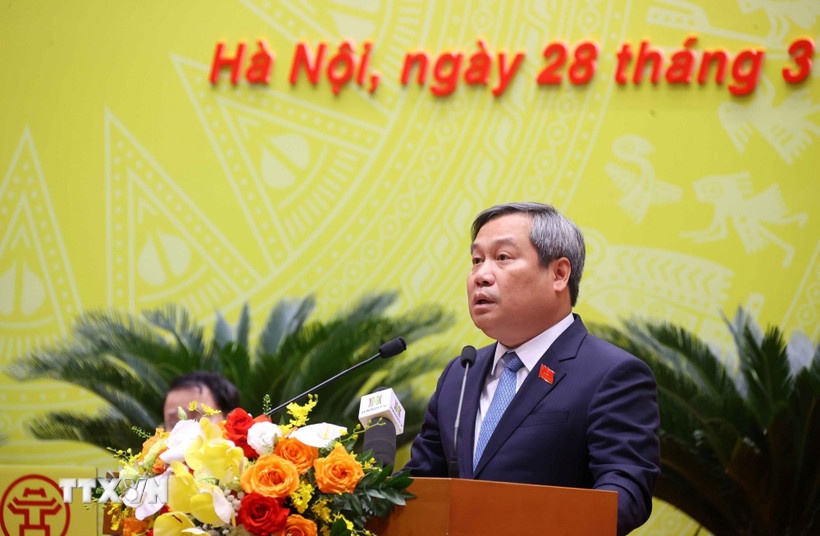 Chủ tịch UBND thành phố Hà Nội Vũ Đại Thắng. (Ảnh: TTXVN)