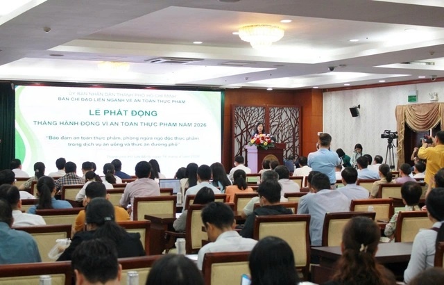 Lễ phát động Tháng hành động vì an toàn thực phẩm năm 2026 tại TPHCM. Ảnh: Đỗ Bá