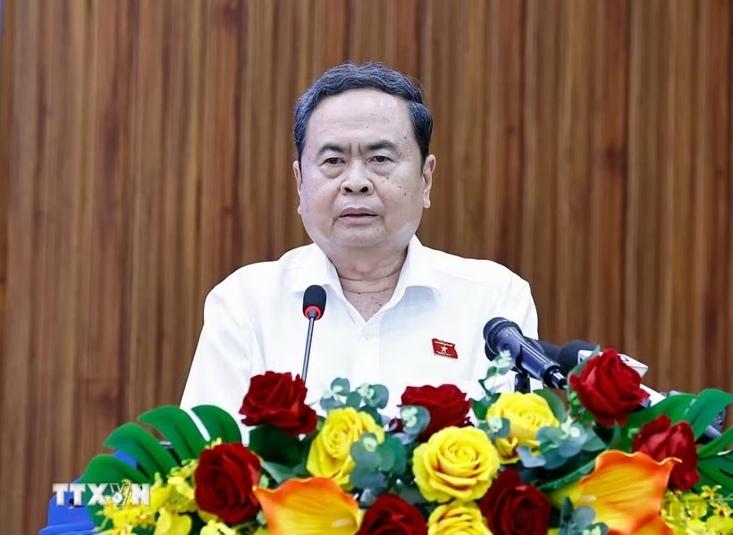 Chủ tịch Quốc hội Trần Thanh Mẫn phát biểu. (Ảnh: TTXVN)