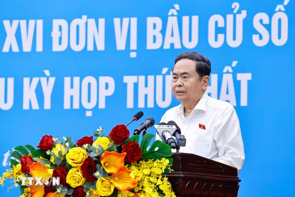   Chủ tịch Quốc hội Trần Thanh Mẫn phát biểu. (Ảnh: TTXVN)