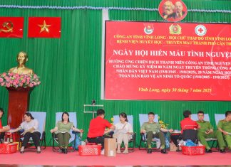 Công an tỉnh Vĩnh Long hưởng ứng ngày hội hiến máu tình nguyện