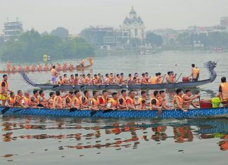Phú Thọ: Sôi nổi Giải bơi chải tại Công viên Văn Lang trong dịp Lễ hội Đền Hùng
